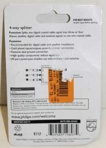 Philips 4 Way Splitter Audio/Video Superior TV Signal SDW5012H/17 