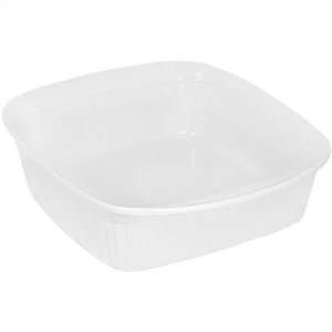 French White 8 Sleeved Square Dish 