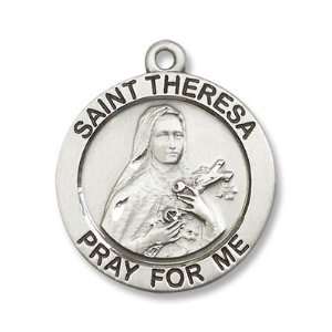  Sterling Silver St. Theresa Pendant Stainless Silver Heavy 