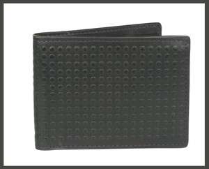 New J Fold NY Altrus Mens Leather Bifold Wallet Color Black  