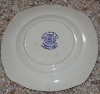 Vintage Burleigh Ware Haddon Hall Plate Blue White 1930s  