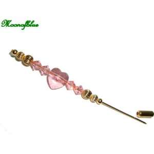    Swarovski Crystal Hatpin ~ Stick Pin ~ Pink 