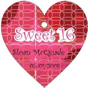Wedding Favors Red Circles Design Sweet 16 Heart Shaped Personalized 