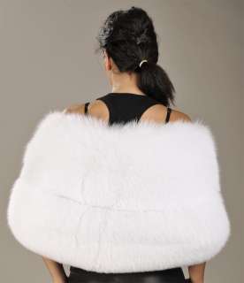 White SAGA FURS Fox Fur shawl stole collar   bridal wedding marriage 