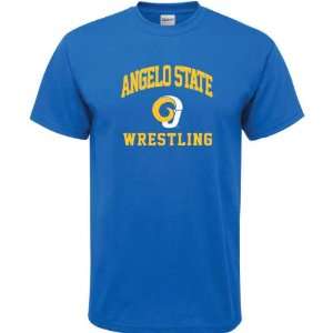   Angelo State Rams Royal Blue Wrestling Arch T Shirt