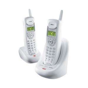 Compact Cordless Telephone with Dual Handsets and Caller 