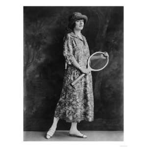  Woman Posing with Tennis Racket Photograph   Washington 