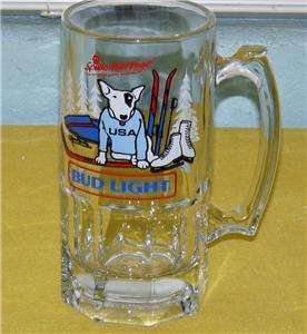 1987 HUGE BUDWEISER BUD LIGHT SPUDS GLASS BEER MUG MUGS  