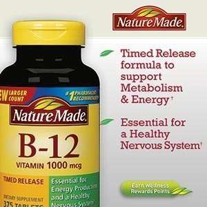  Vitamin B12 1000 mcg 375 Timed Release Tablets Nature Made 