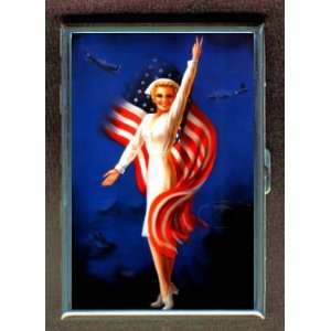 PIN UP PATRIOTIC FLAG RETRO ID Holder, Cigarette Case or Wallet MADE 