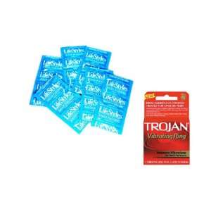   Premium Latex Condoms Lubricated 48 condoms Plus TROJAN VIBRATING RING
