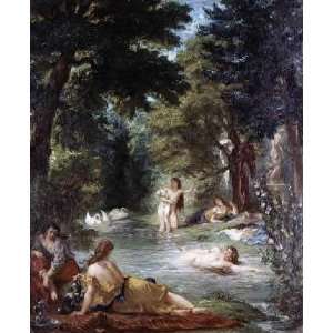  Turkish Women Bathing by Eugene Delacroix. Size 8.25 X 10 