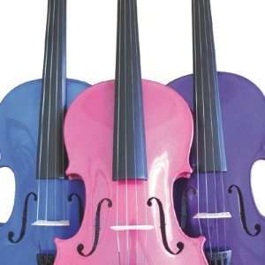   Coloured Student Violin Outfit, SIZE 1/4, Blue Musical Instruments