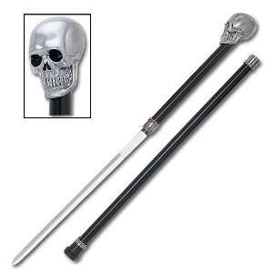   Stainless Steel Skull Walking Sword Cane