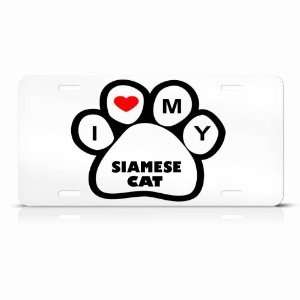  Siamese Cats White Novelty Animal Metal License Plate Wall 