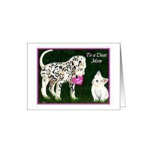  Happy Valentines Day Mom, Dalmatian Puppy with heart and 