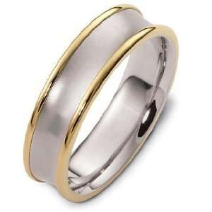6mm Wide Traditional 14 Karat Yellow Gold & Titanium Wedding Band Ring 