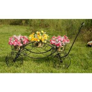  Wrought Iron Flower Planter Cart Patio, Lawn & Garden